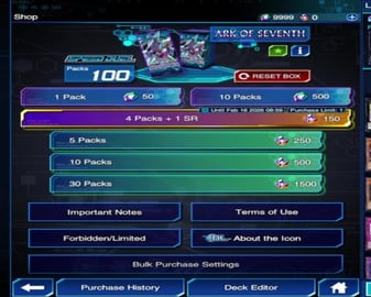 YuGiOh Duel Links Opening 10 Ark of Seventh Booster Packs...