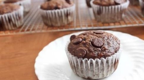 Vegan Double Chocolate Banana Muffins | SweetTreats