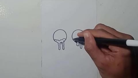 DRAW GRAFITI MELTED SKULL #SHORTS