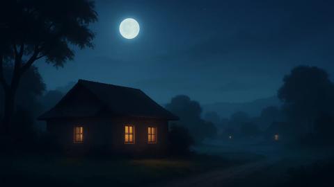 Peaceful Night Sounds  Village Ambience  Relaxing Music f...