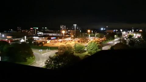 CALM ROOFTOP VIEW OF CITY...