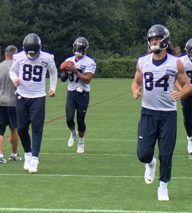 Seattle Seahawks tight end Colby Parkinson (84) during an NFL