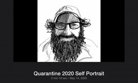Quarantine Self Portrait Before and After Speed Drawing C...