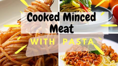 Simple Cooked Minced-Meat with  Boiled Pasta Recipe 