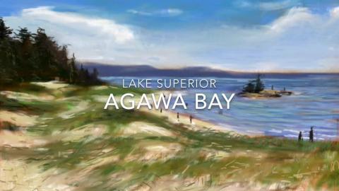 Digital Painting from Agawa Bay on Lake Superior Canada 