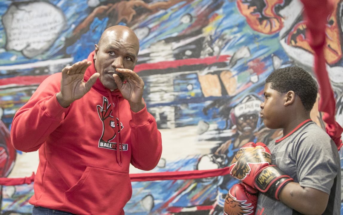 World champion heavyweight Evander Holyfield visited Arthur "Flash