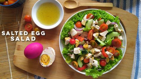 Refreshing Salted Egg Salad Recipe with Honey Lemon Dress...