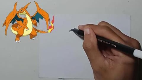 Drawing Pokemon MEGA CHARIZARD Y