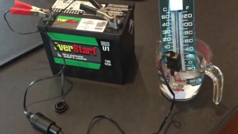 Experiment - 12 Volt battery Water Heater