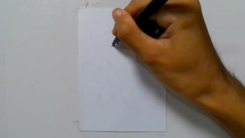 Drawing graffiti zombie girl crawling