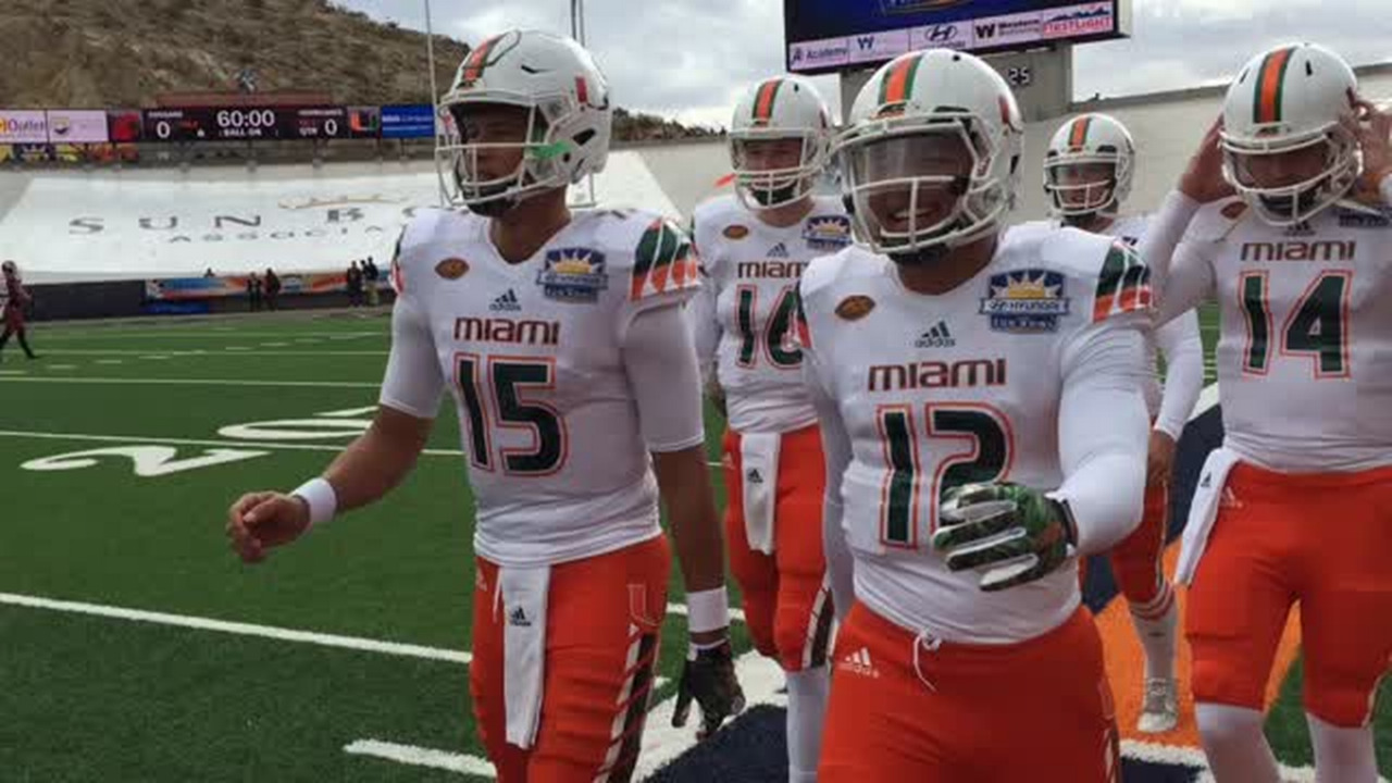 Washington State beats Miami 20-14 in snowy Sun Bowl