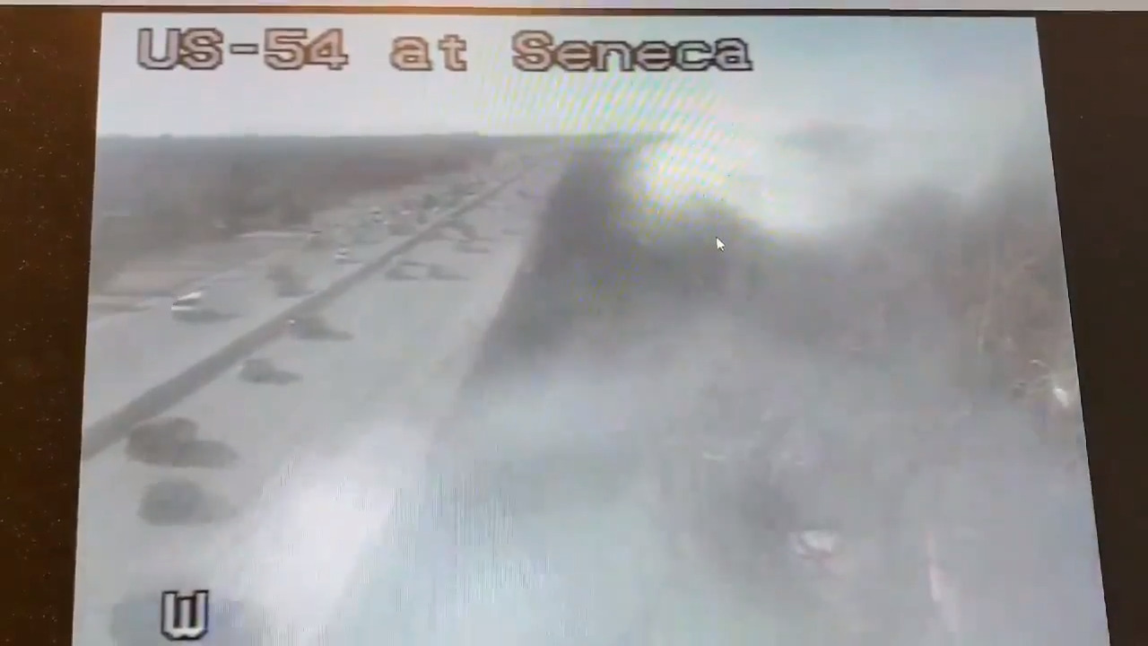 KDOT traffic camera video shows smoke from fire by Kellogg Wichita Eagle