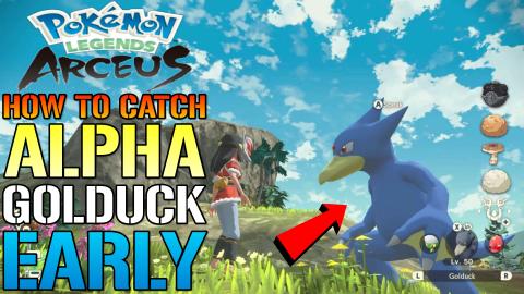 Pokemon Legends Arceus: How To Catch ALPHA GOLDUCK! The E...