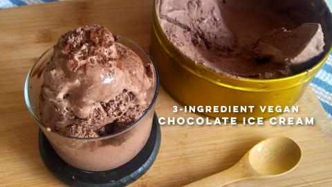 Easy Vegan Chocolate Ice Cream | Only 3 ingredients Choco...