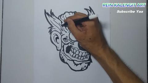 Drawing grafiti character zombie 