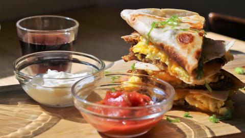 Breakfast Sausage Quesadilla |  It's Only Food with Chef ...