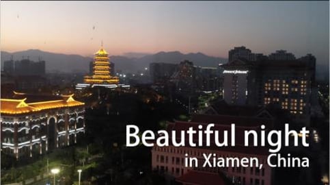 Beautiful night view in Xiamen, China (time-lapse)
