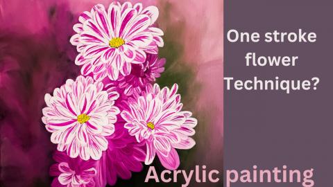 One Stroke Painting Technique in Acrylic for Beginner