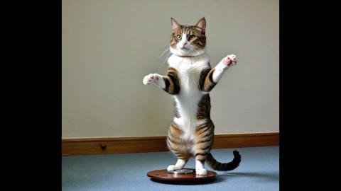 This Cat is Dancing on Top of a Robot Vacuum (shorts)