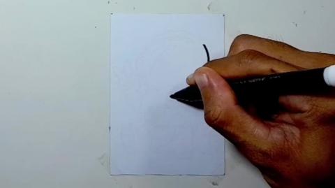 Drawing cartoon  astronaut listening music with headphone...