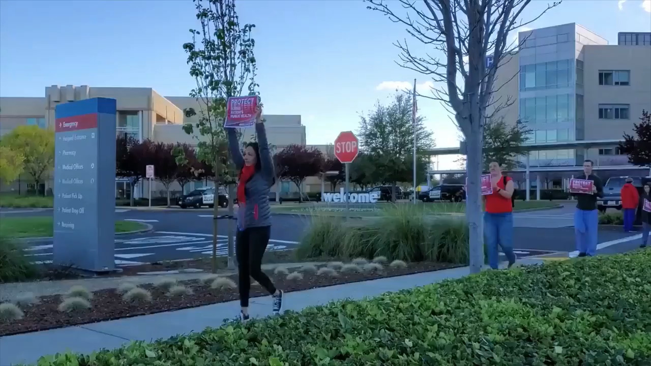 Vacaville CA Kaiser nurses protest over coronavirus protection