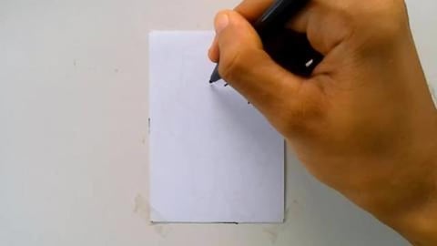 Draw cute boy with peace sign cartoon