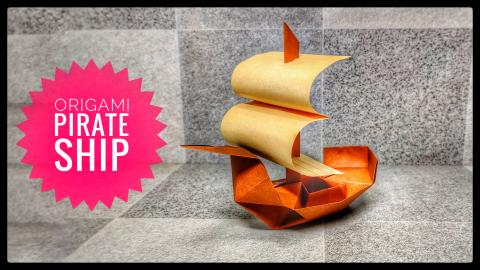 Origami Old Ship | Origami Pirate Ship | Origami tutorial...
