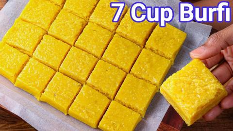 7 Cup Barfi Recipe  Authentic South Indian 7 Cup Cake - N...