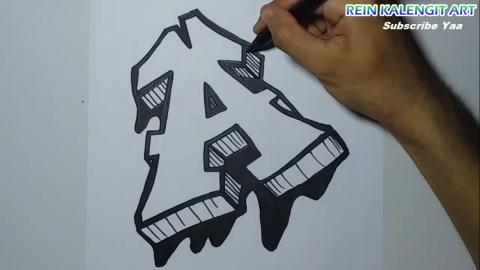 Drawing grafity letter A