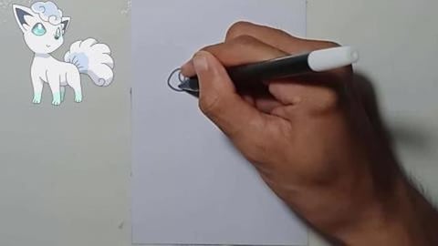 DRAW POKEMON VULPIX ALOLA #SHORTS