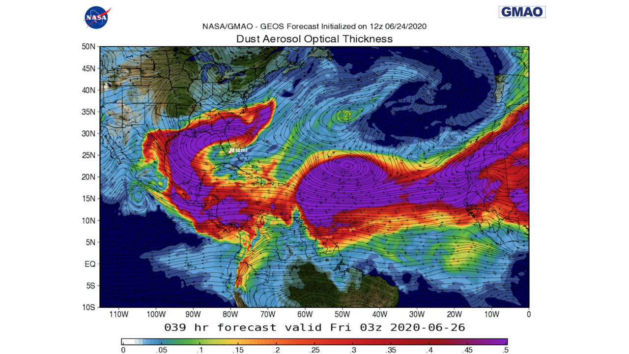 NASA forecasts show dust plumes traveling over the Caribbean | Miami Herald