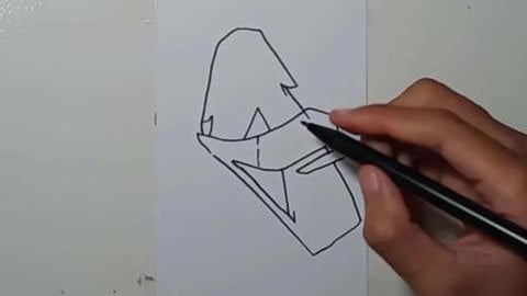 Drawing Grafity Letter A V3 #Shorts