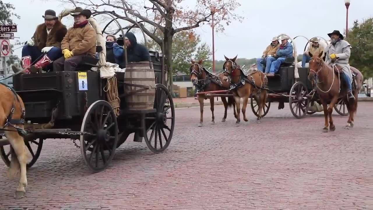 Chuck wagons arrive for Red Steagall Cowboy Gathering at Stockyards