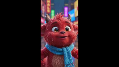 Little Red Fjándi is Dancing in the Rain in Times Square...