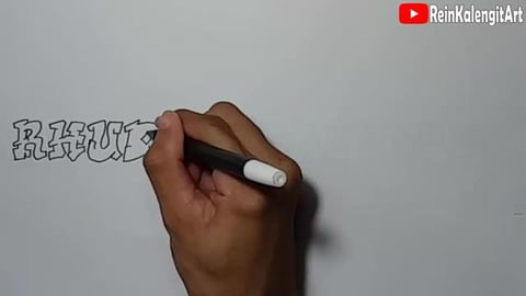 Drawing Grafiti Name RHUDIE VANDAY V2
