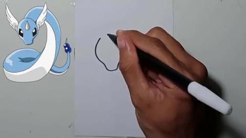DRAW POKEMON DRAGONAIR #SHORTS