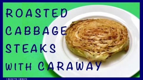 Roasted Cabbage Steaks with Caraway and Olive oil / Wedge...