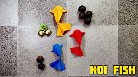 KOI FISH using Paper | GOLD FISH using Paper | Origami tu...