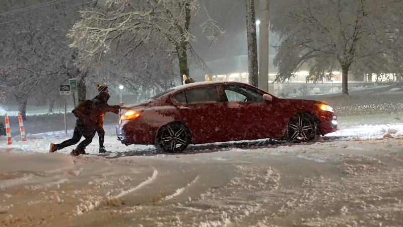 Western Lake Erie vanishes after blizzard winds cause seiche