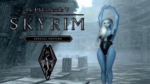 Skyrim SE - Pole Dance by the Fire - Lets Dance Again Mod...