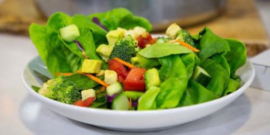 Salad, vegan and non-vegan recipe.