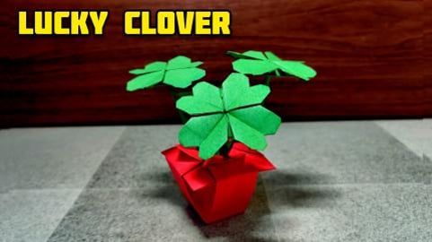 Lucky Clover | Origami clover | Origami tutorial | Paper ...