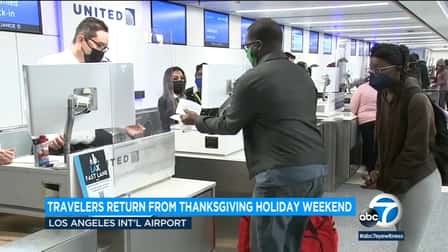 LAX: Sunday sees rush of travelers as Thanksgiving fliers return home