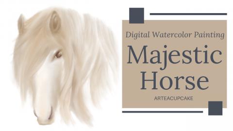 Digital Watercolor Painting Majestic Horse | Autodesk Ske...