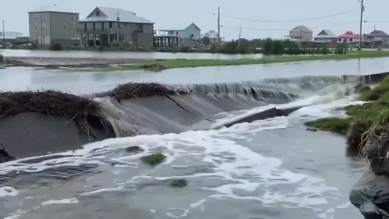 Crews work to clear Myrtle Grove, Louisiana road as cleanup from Tropical Storm Barry continues