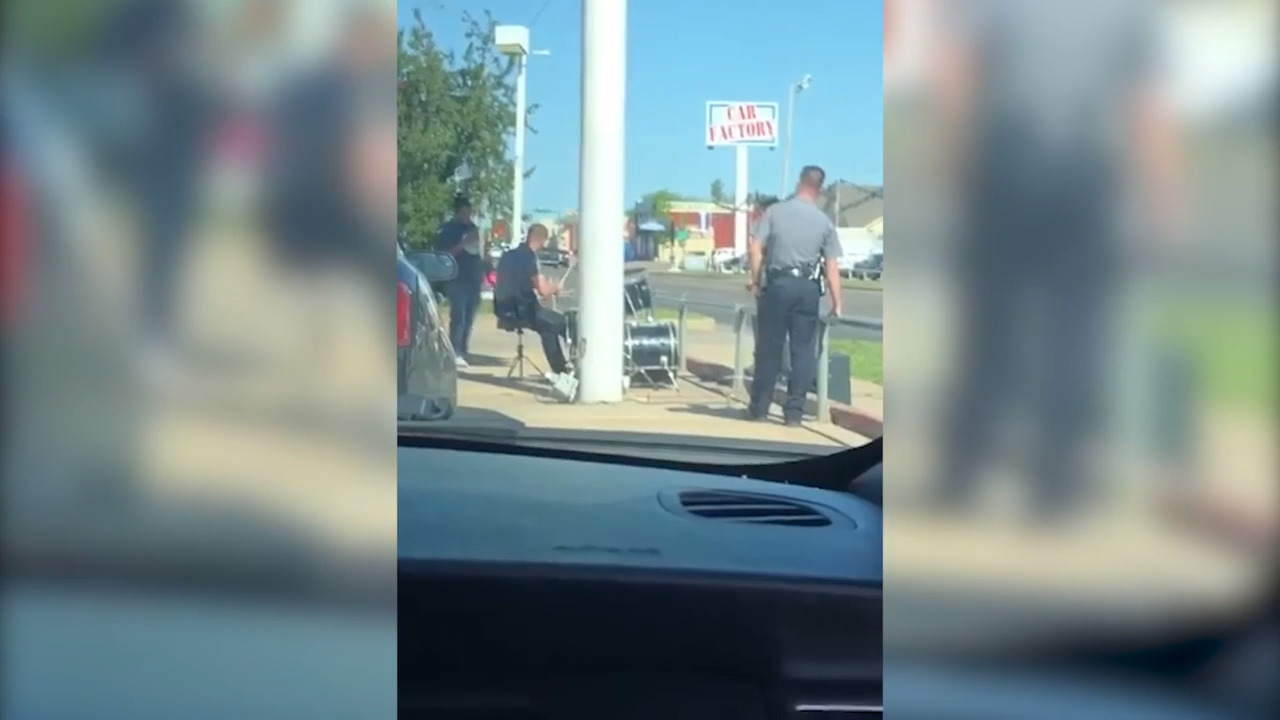OKC cop plays drums during loud noise complaint call video Miami Herald