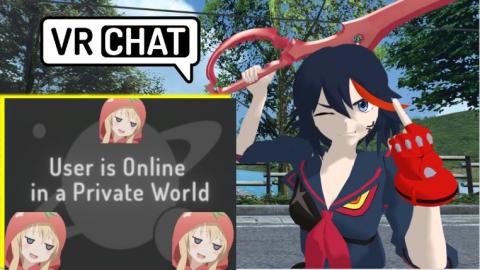 when you create a private world in vrchat (but anime is l...