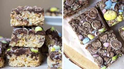 5 ingredients Mini Egg Rice Krispies Squares | SweetTreat...