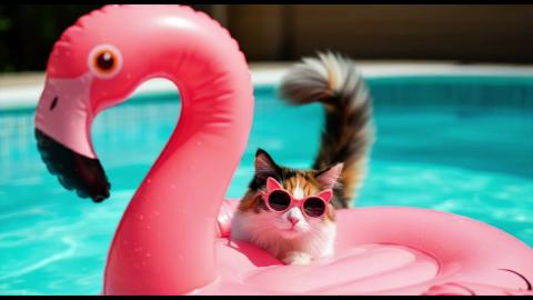 The Cool Cats at the Beach / Cute Ai kitties (shorts)