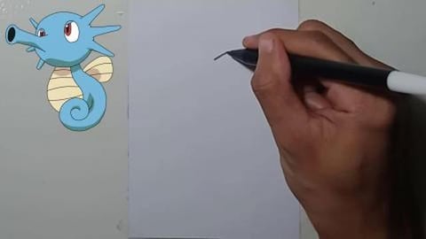 Drawing Pokemon horsea